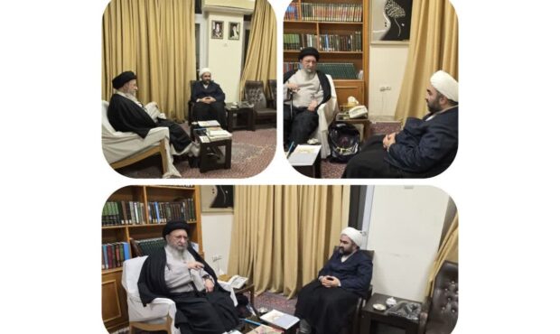 «دیدار حجت‌الاسلام والمسلمین ذوالفقاری با حضرت آیت‌الله نورمفیدی و ارائه گزارش سفر آیت‌الله شهرستانی به استان گلستان»